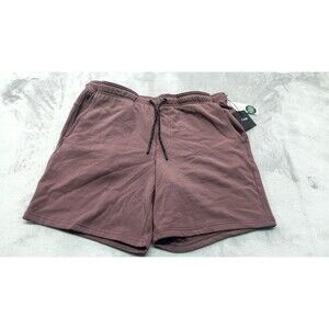 01. Algo Men's L Dark Purple Fleece Shorts 8" Inseam NWT Comfortable Athletic